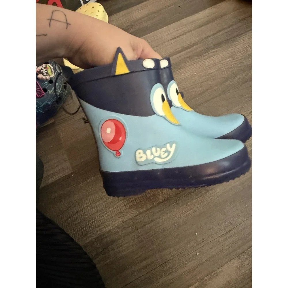 Bluey Toddler Unisex Rain Boots Animal Pattern Pull On Rubber Boots Size 5 New